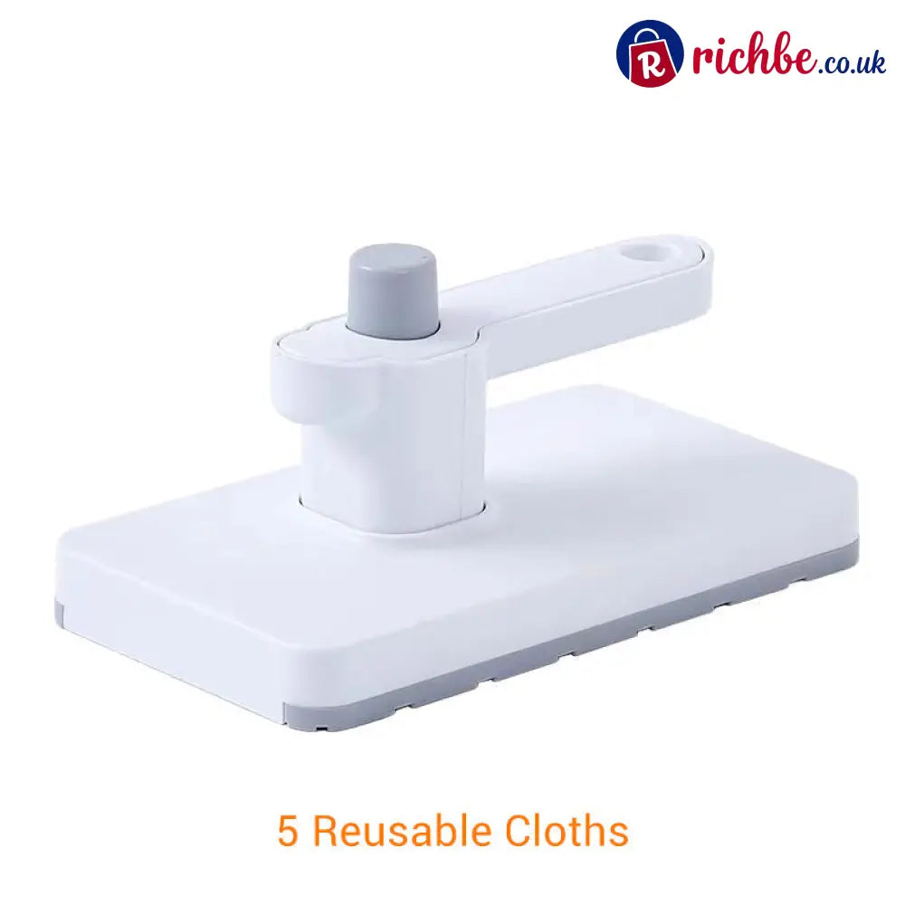 No-Touch Snap Grip Mini Mop🫧🧽 - White / Mini Mop with 5 Free Reusable Cloths - Houseware & Kitchen