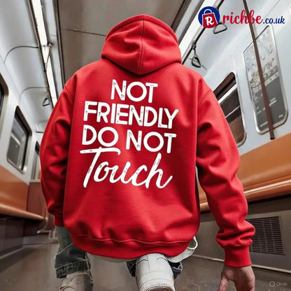 🖤Not Friendly Do Not Touch Print Hoodies - Red / S