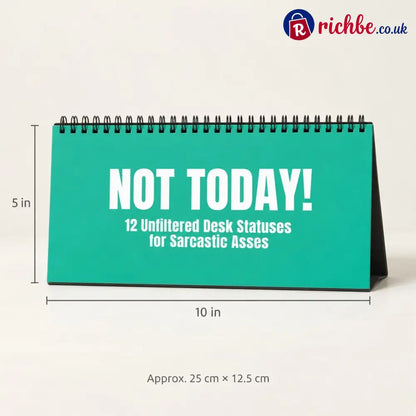 NOT TODAY! Unfiltered Desk Status Flip Sign, 12 Messages