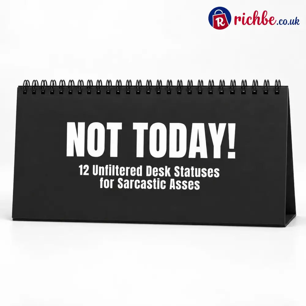 NOT TODAY! Unfiltered Desk Status Flip Sign, 12 Messages - Black