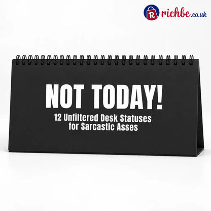 NOT TODAY! Unfiltered Desk Status Flip Sign, 12 Messages - Black