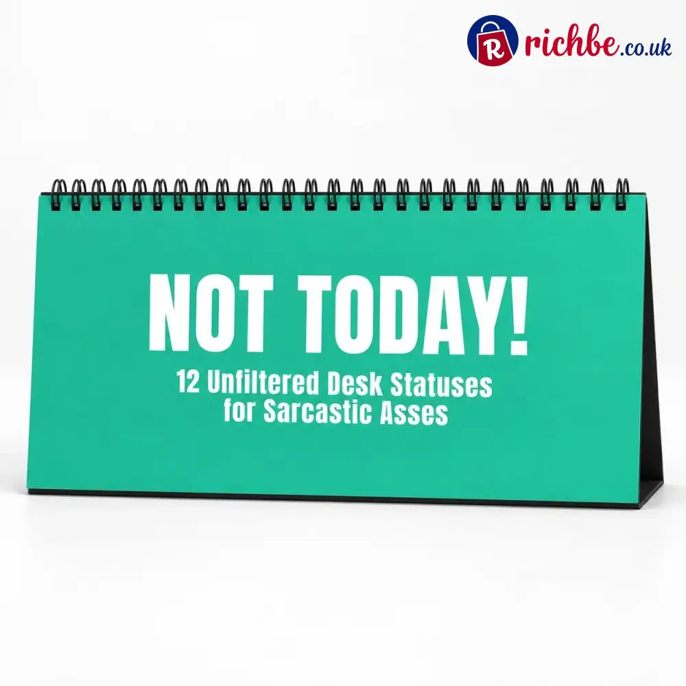 NOT TODAY! Unfiltered Desk Status Flip Sign, 12 Messages - Turquoise