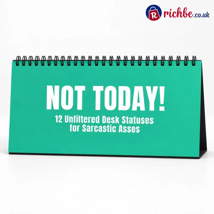 NOT TODAY! Unfiltered Desk Status Flip Sign, 12 Messages - Turquoise