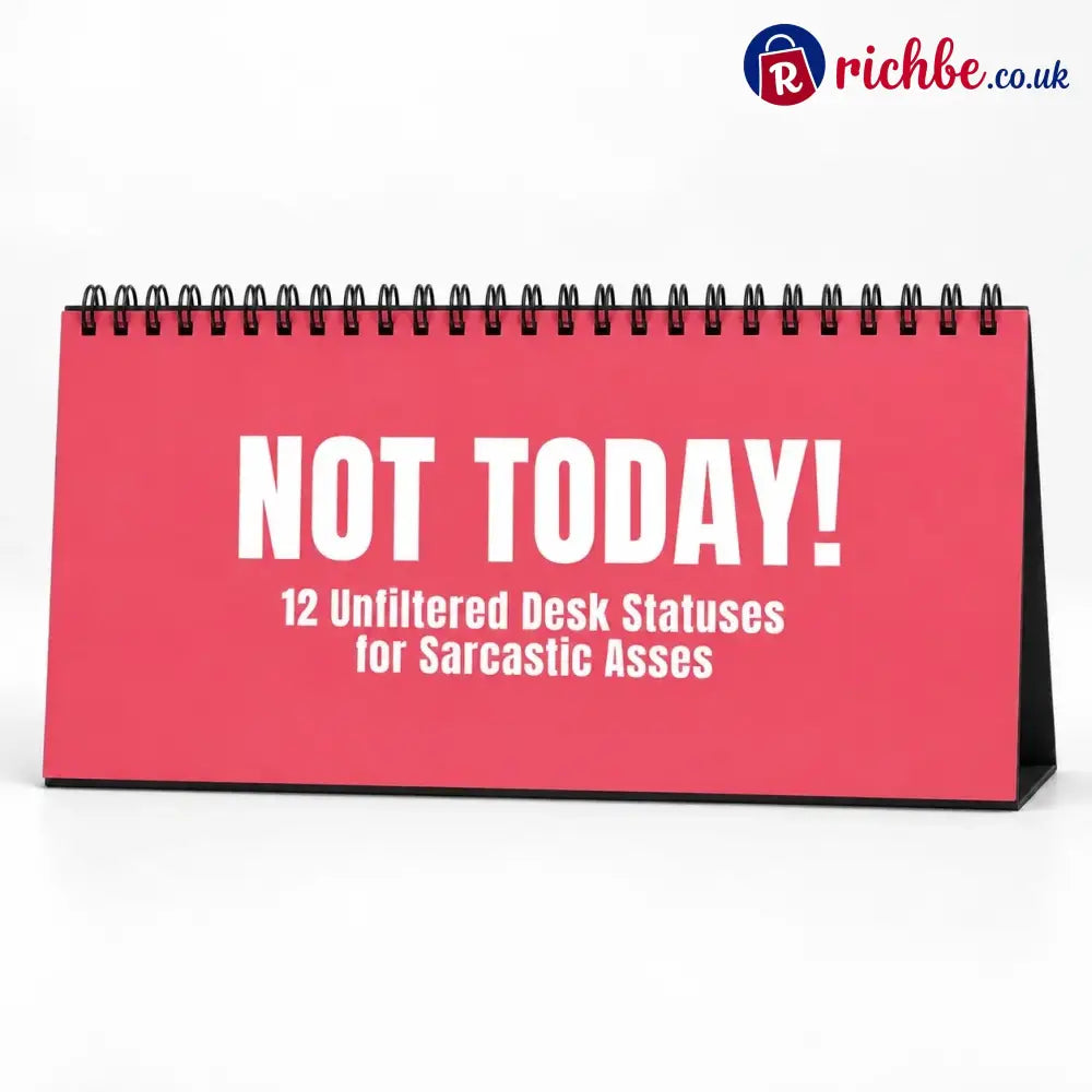 NOT TODAY! Unfiltered Desk Status Flip Sign, 12 Messages - Vivid Crimson