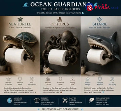 🌊 Ocean Guardians Toilet Paper Holder Series