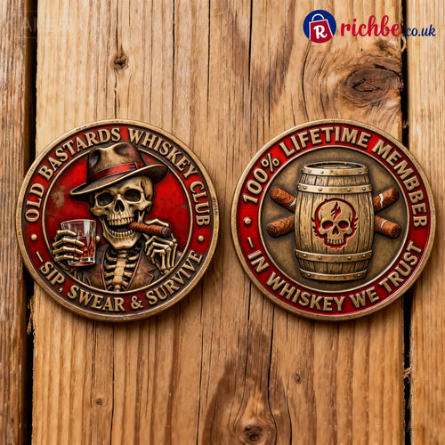“Old Bastards whiskey Club – Sip Swear & Survive!”