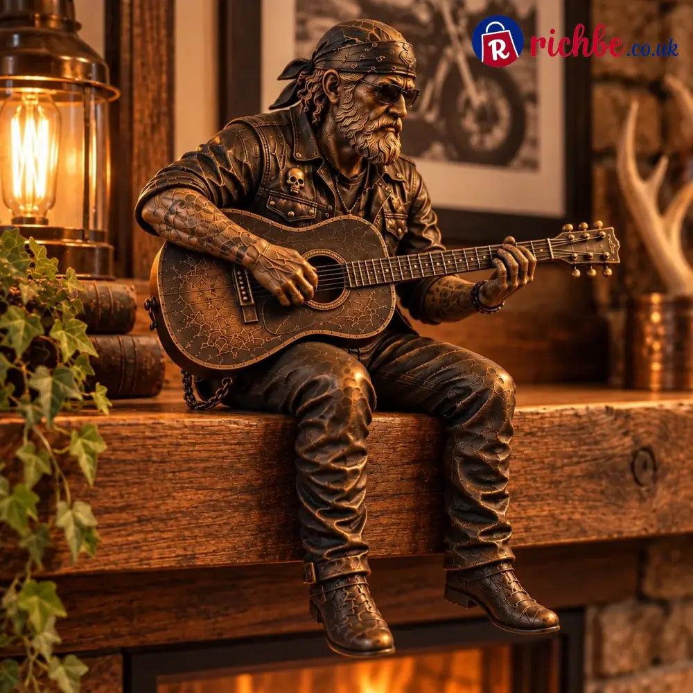 Old Biker Soul Shelf Sitter Collection – Rustic Motorcycle Rider Figurines For Men
