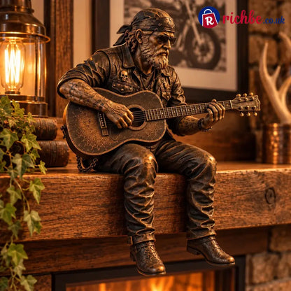 Old Biker Soul Shelf Sitter Collection – Rustic Motorcycle Rider Figurines For Men