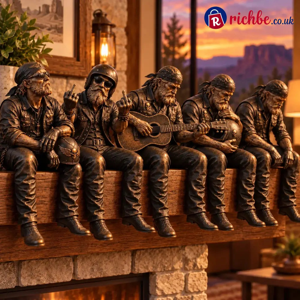Old Biker Soul Shelf Sitter Collection – Rustic Motorcycle Rider Figurines For Men