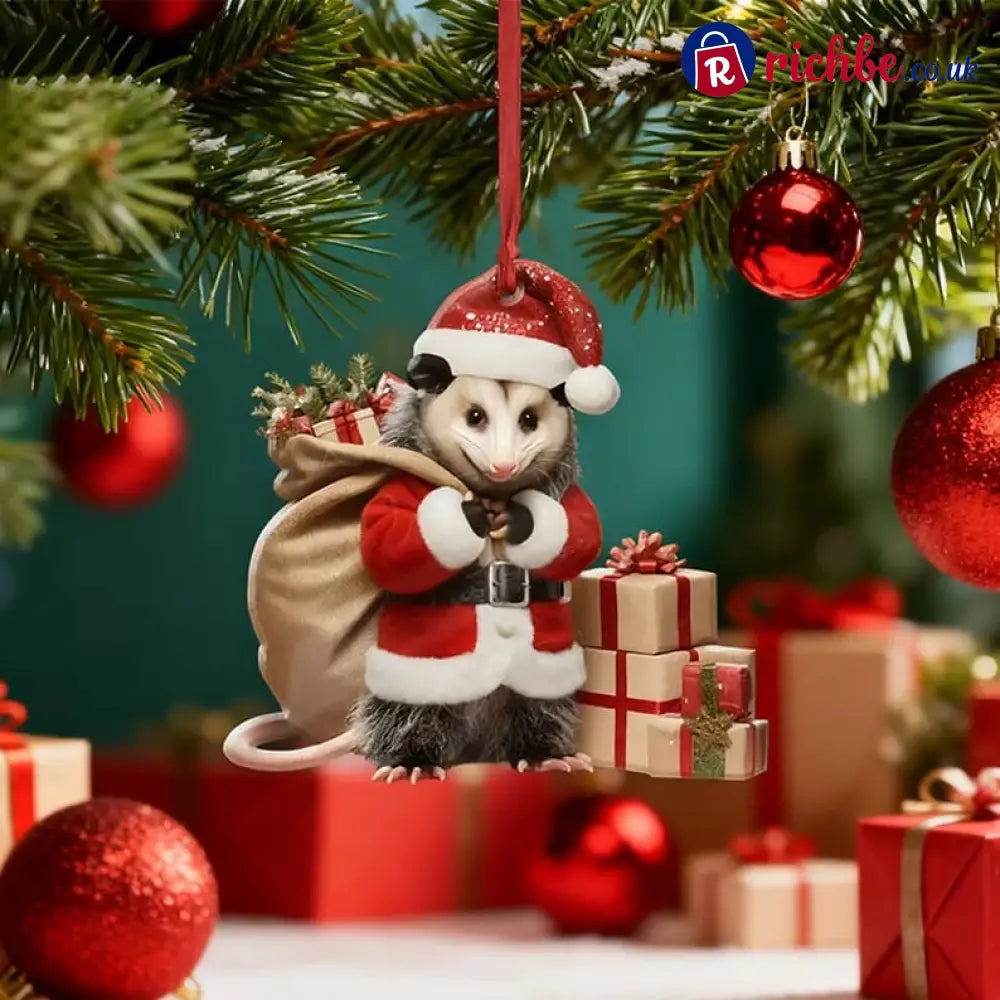 Opossum Christmas Ornament - Possum Santa Claus / ✨BUY 1