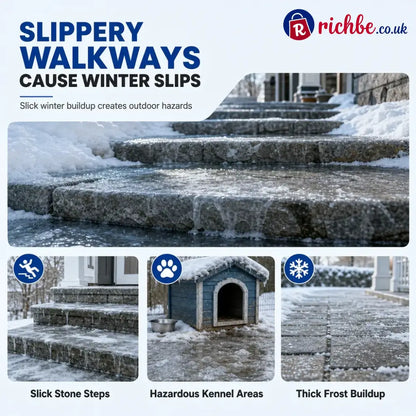 Outdoor De-Icing & Snow Melting Spray – pet-safe dissolves frost on contact. Clear steps walkways & patios fast! 🛡️✅