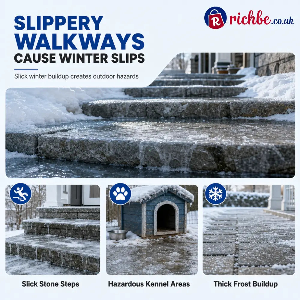 Outdoor De-Icing & Snow Melting Spray – pet-safe dissolves frost on contact. Clear steps walkways & patios fast - Hot