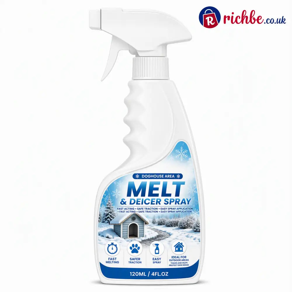 Outdoor De-Icing & Snow Melting Spray – pet-safe dissolves frost on contact. Clear steps walkways & patios fast - Hot