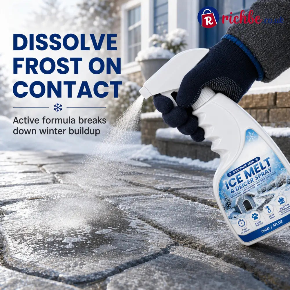 Outdoor De-Icing & Snow Melting Spray – pet-safe dissolves frost on contact. Clear steps walkways & patios fast - Hot