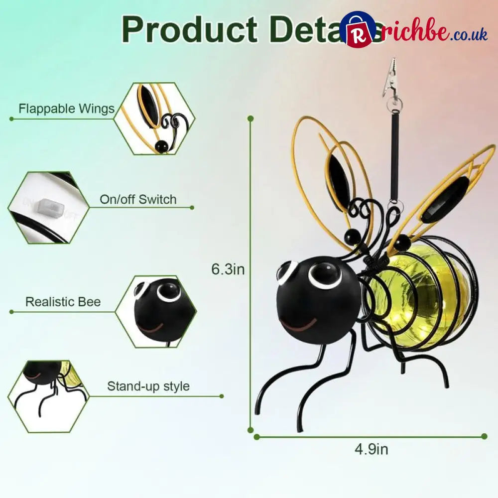 🐝Outdoor Hanging Solar Bee Light - Perfect gift for plant lovers moms or literally anyone who smiles ❤️