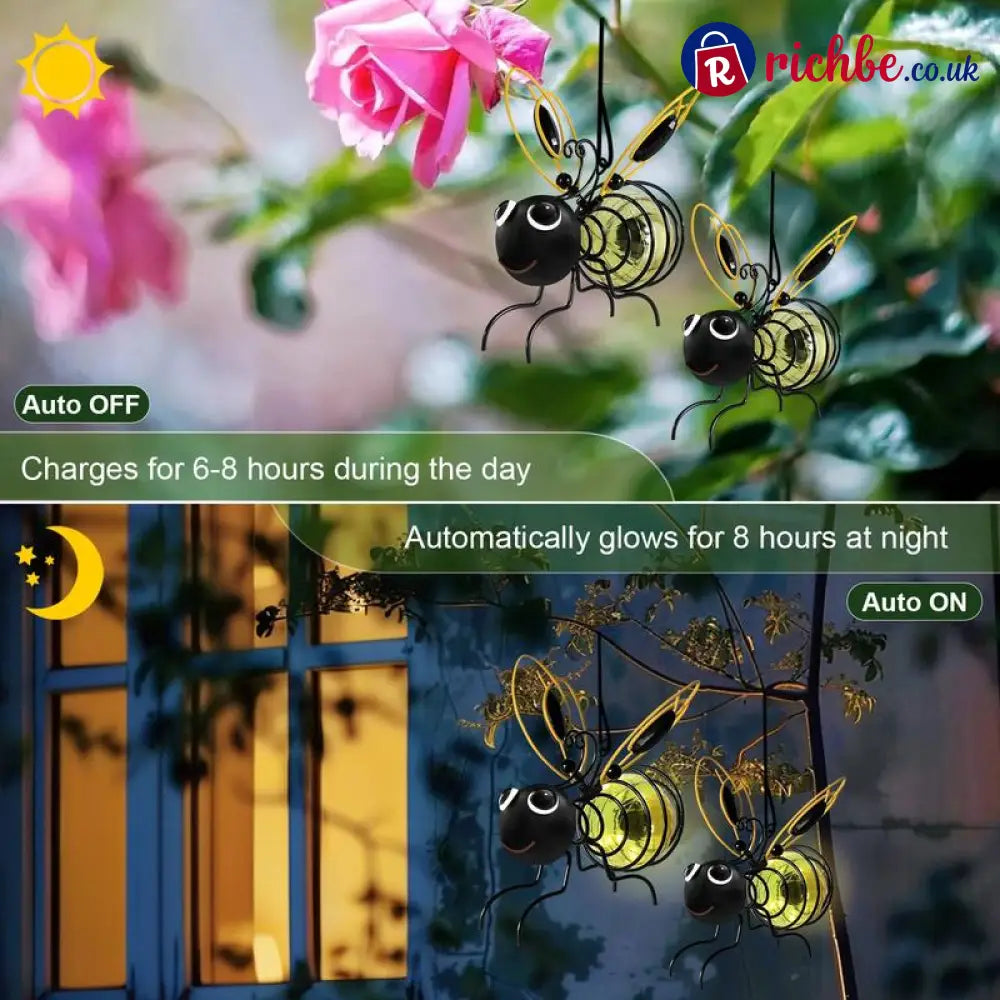 🐝Outdoor Hanging Solar Bee Light - Perfect gift for plant lovers moms or literally anyone who smiles ❤️