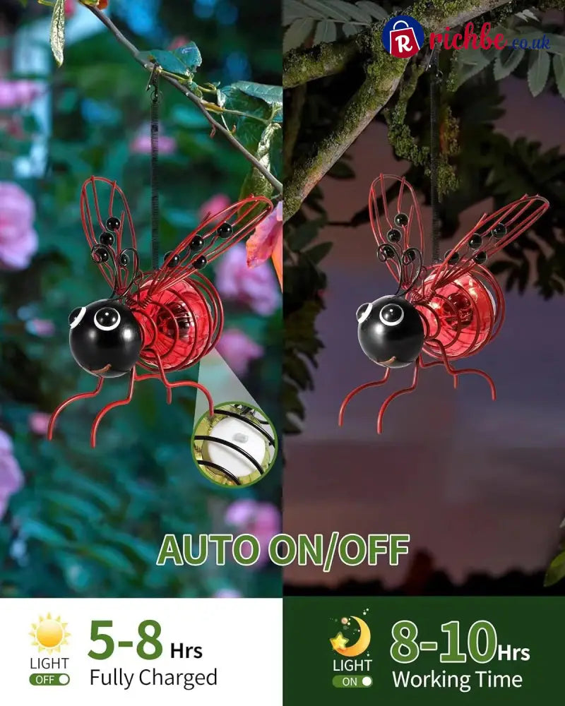 🐝Outdoor Hanging Solar Bee Light - Perfect gift for plant lovers moms or literally anyone who smiles ❤️