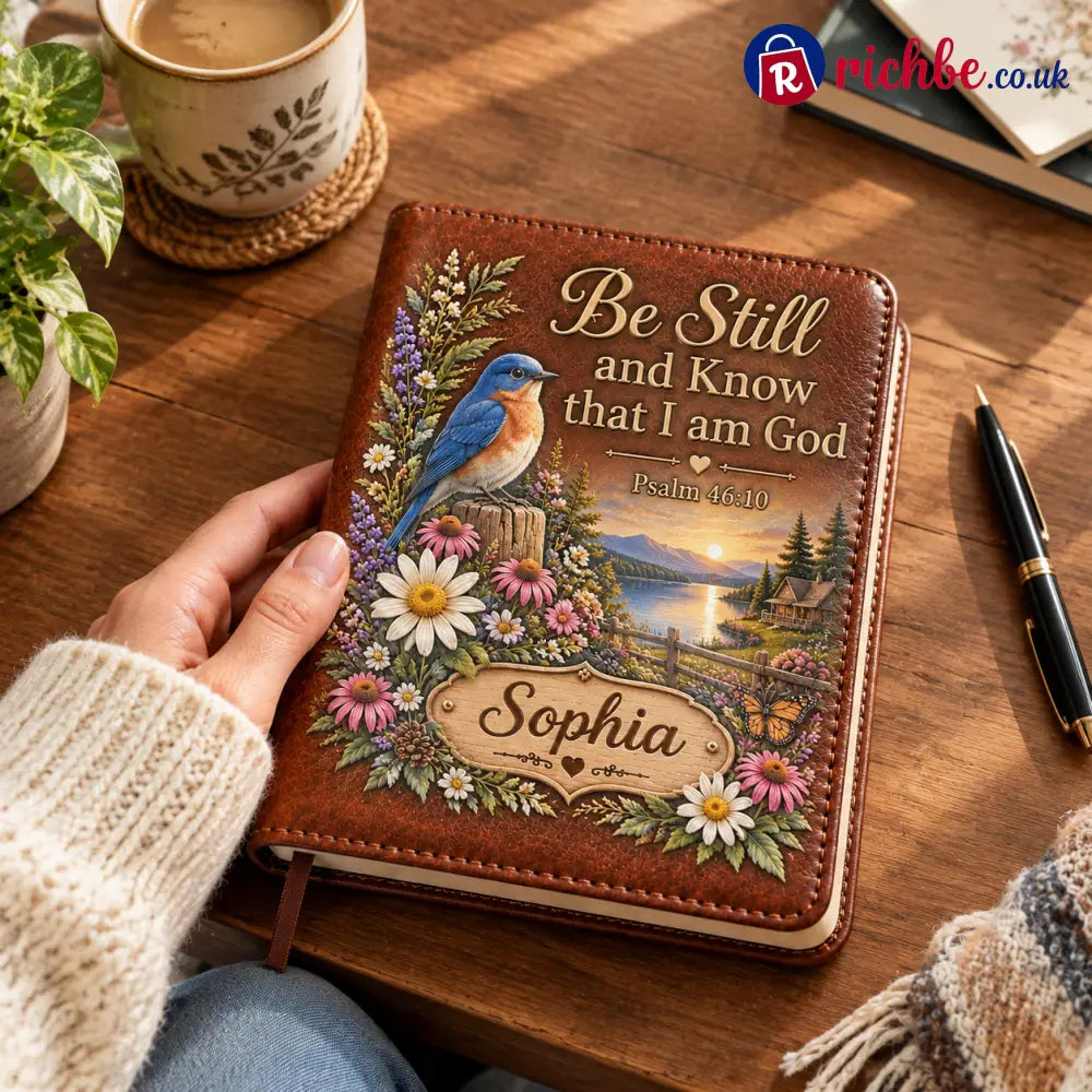 📖 Personalized Leather Scripture Notebook