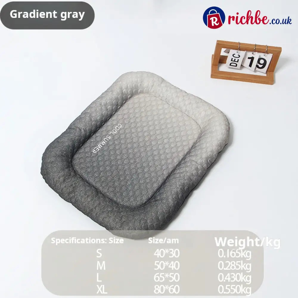 Pet Cooling Pad Mat for Dogs and Cats - Ice Silk Summer Cool Bed Blanket - Gradient Gray / S - 11.81*15.75 in - Hot Sale