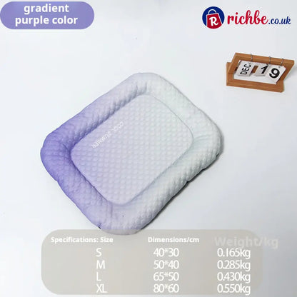 Pet Cooling Pad Mat for Dogs and Cats - Ice Silk Summer Cool Bed Blanket - Gradient Purple / S - 11.81*15.75 in - Hot