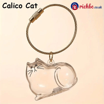 🐾Pet Hair Memorial Capsule Keychain - Calico Cat