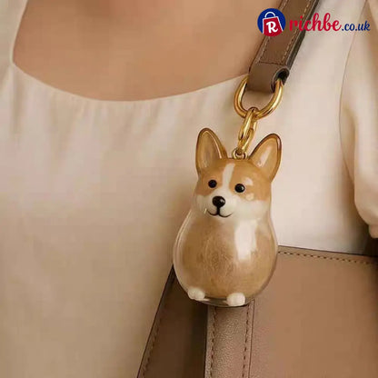 🐾Pet Hair Memorial Capsule Keychain - Corgi