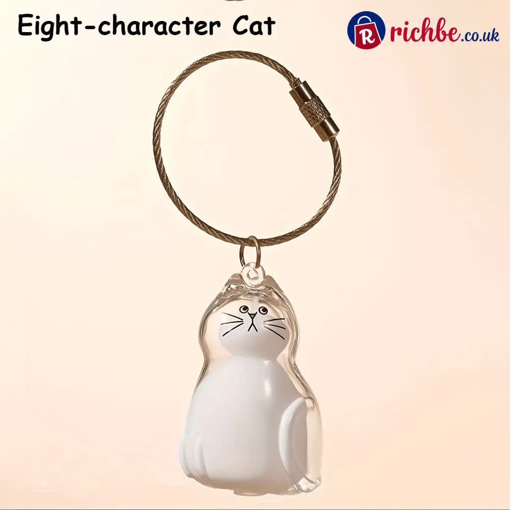 🐾Pet Hair Memorial Capsule Keychain - Eight-character Cat
