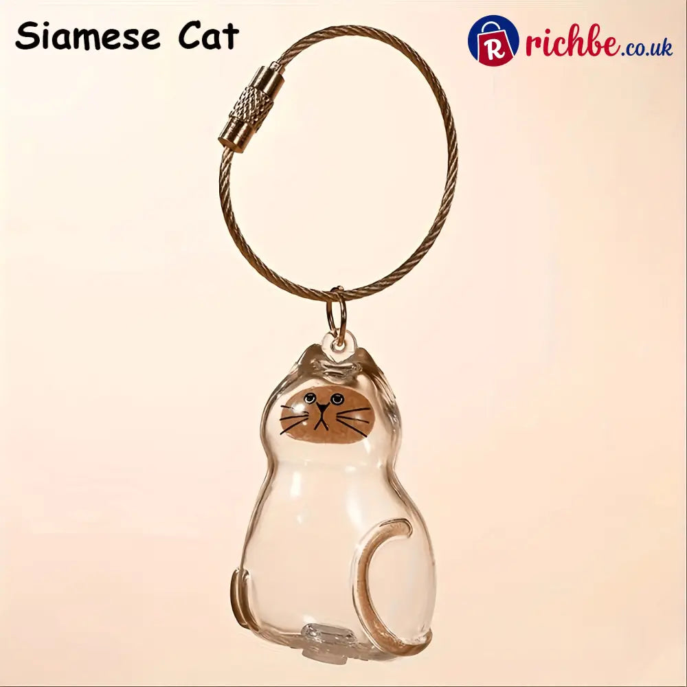 🐾Pet Hair Memorial Capsule Keychain - Siamese Cat