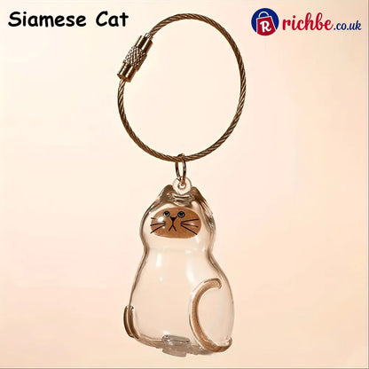 🐾Pet Hair Memorial Capsule Keychain - Siamese Cat