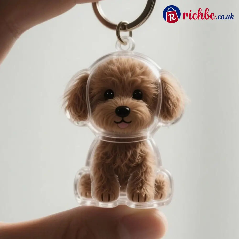 🐾Pet Hair Memorial Capsule Keychain - Teddy