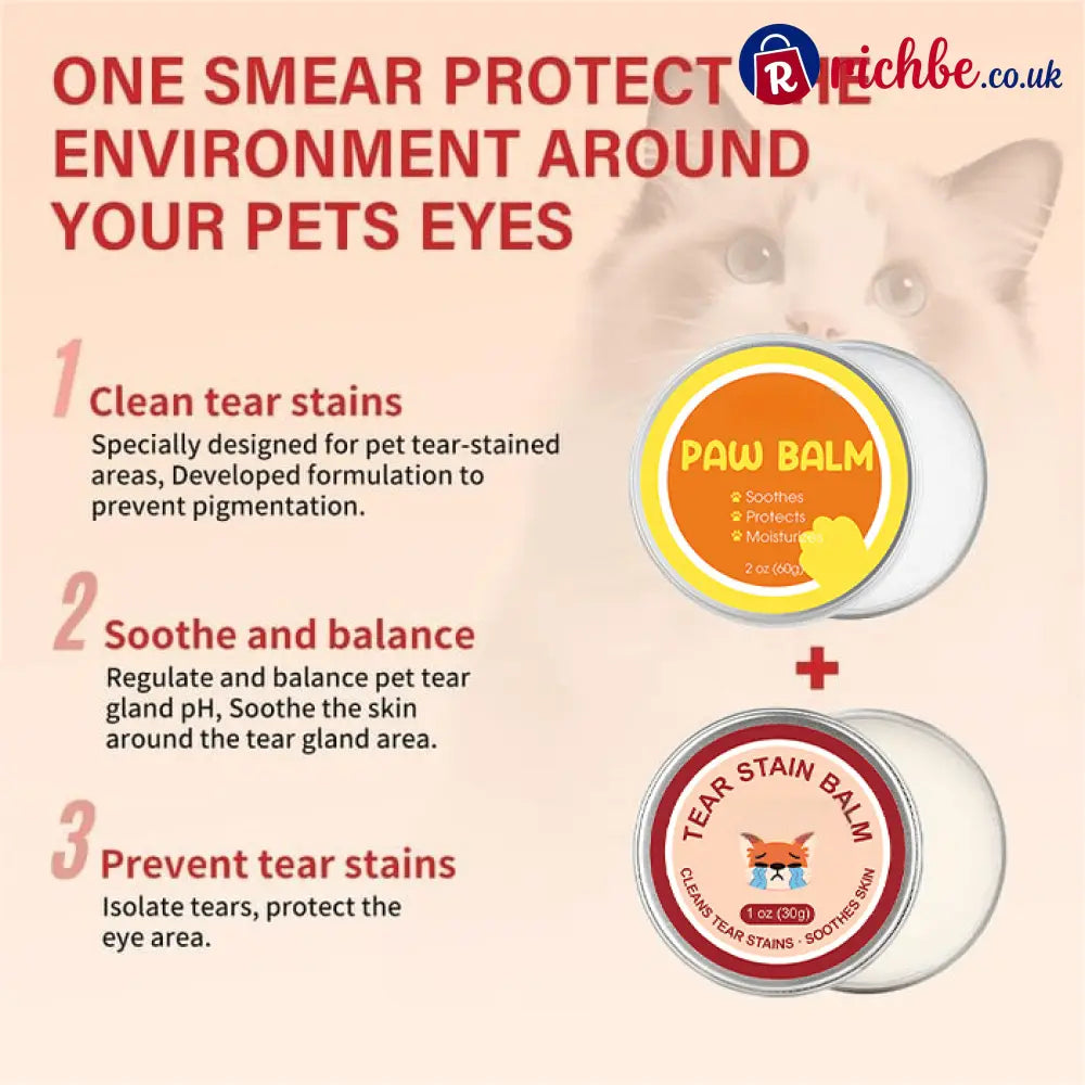 Pet Tear Stain Protection Cream & Brush Set