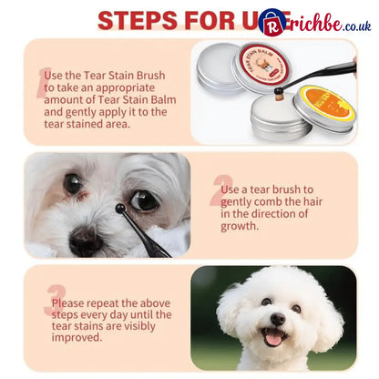 Pet Tear Stain Protection Cream & Brush Set