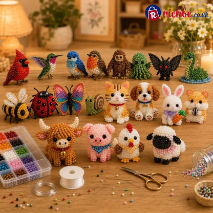 🧵✨Petite 3D Beaded Animal Craft Kit - 🔥 All 7 Styles (Free Shipping)