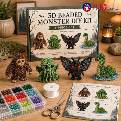 🧵✨Petite 3D Beaded Animal Craft Kit - 🐙 Cryptid & Monster