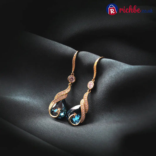 🦚 Phoenix Earrings – Peacock Design CZ Gems Lightweight Gift 🎁 - Hot Sale