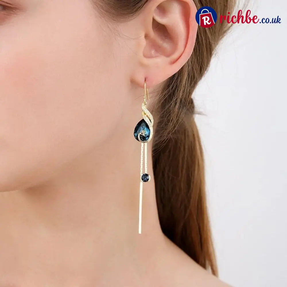 🦚 Phoenix Earrings – Peacock Design CZ Gems Lightweight Gift 🎁 - Hot Sale