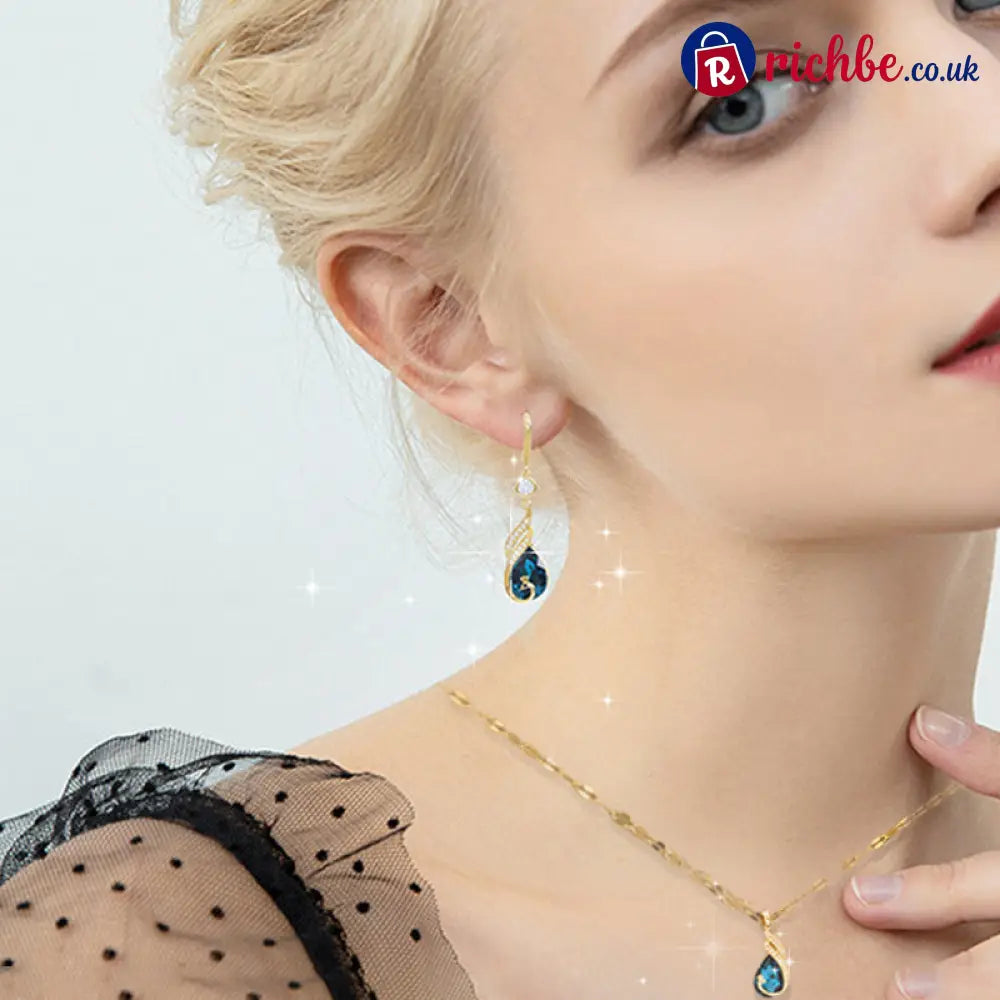🦚 Phoenix Earrings – Peacock Design CZ Gems Lightweight Gift 🎁 - Hot Sale