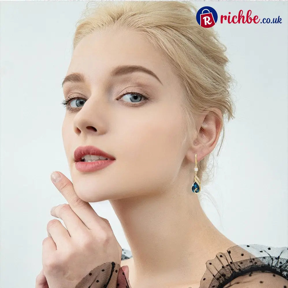 🦚 Phoenix Earrings – Peacock Design CZ Gems Lightweight Gift 🎁 - Hot Sale