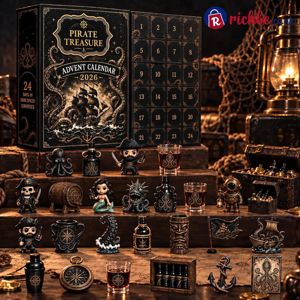 🎁Pirate 24-Day Christmas Advent Calendar Set suitable for holiday bar display Christmas countdown essentials and