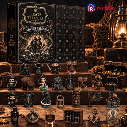 🎁Pirate 24-Day Christmas Advent Calendar Set suitable for holiday bar display Christmas countdown essentials and