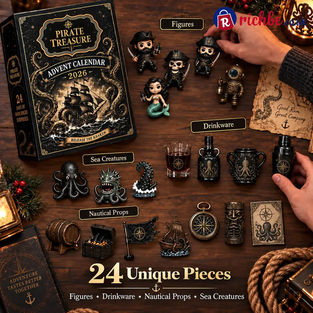 🎁Pirate 24-Day Christmas Advent Calendar Set suitable for holiday bar display Christmas countdown essentials and