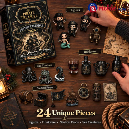 🎁Pirate 24-Day Christmas Advent Calendar Set suitable for holiday bar display Christmas countdown essentials and