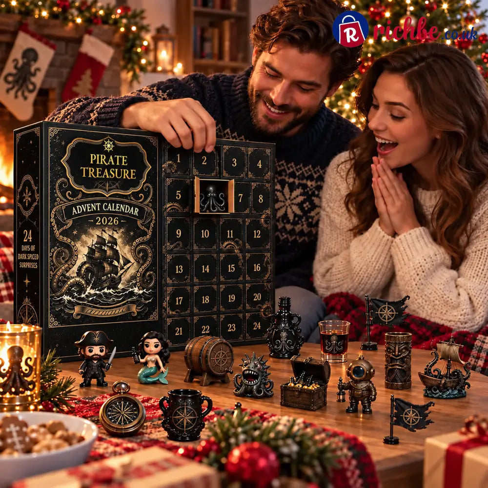 🎁Pirate 24-Day Christmas Advent Calendar Set suitable for holiday bar display Christmas countdown essentials and