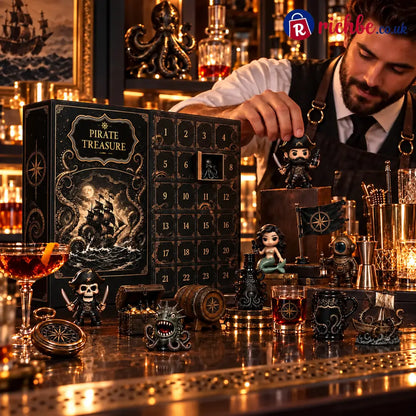 🎁Pirate 24-Day Christmas Advent Calendar Set suitable for holiday bar display Christmas countdown essentials and