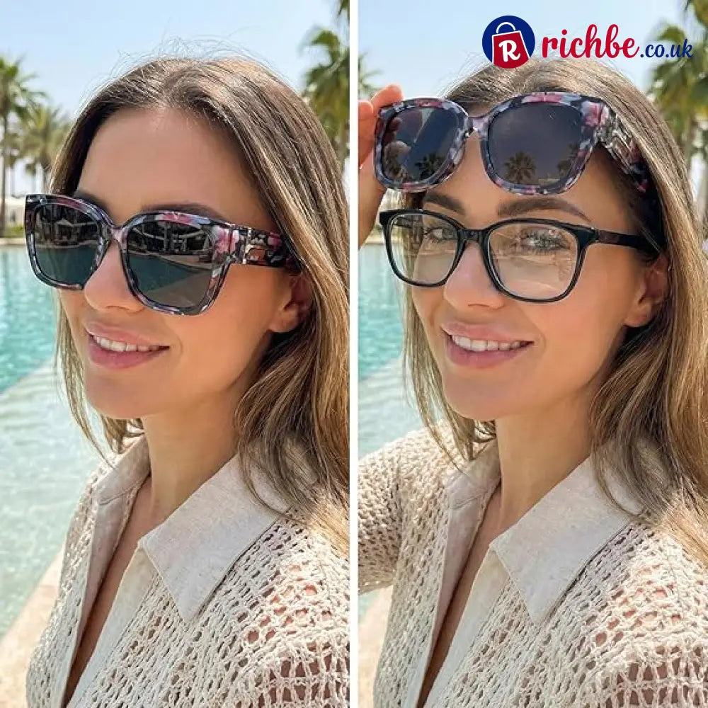 🕶️ Polarized Fit Over Sunglasses for Women – UV400 Protection Floral Frame Wear Over Prescription Glasses