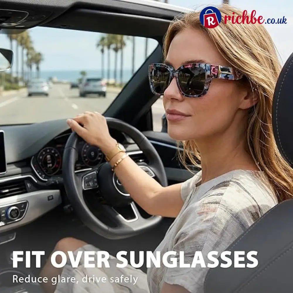 🕶️ Polarized Fit Over Sunglasses for Women – UV400 Protection Floral Frame Wear Over Prescription Glasses