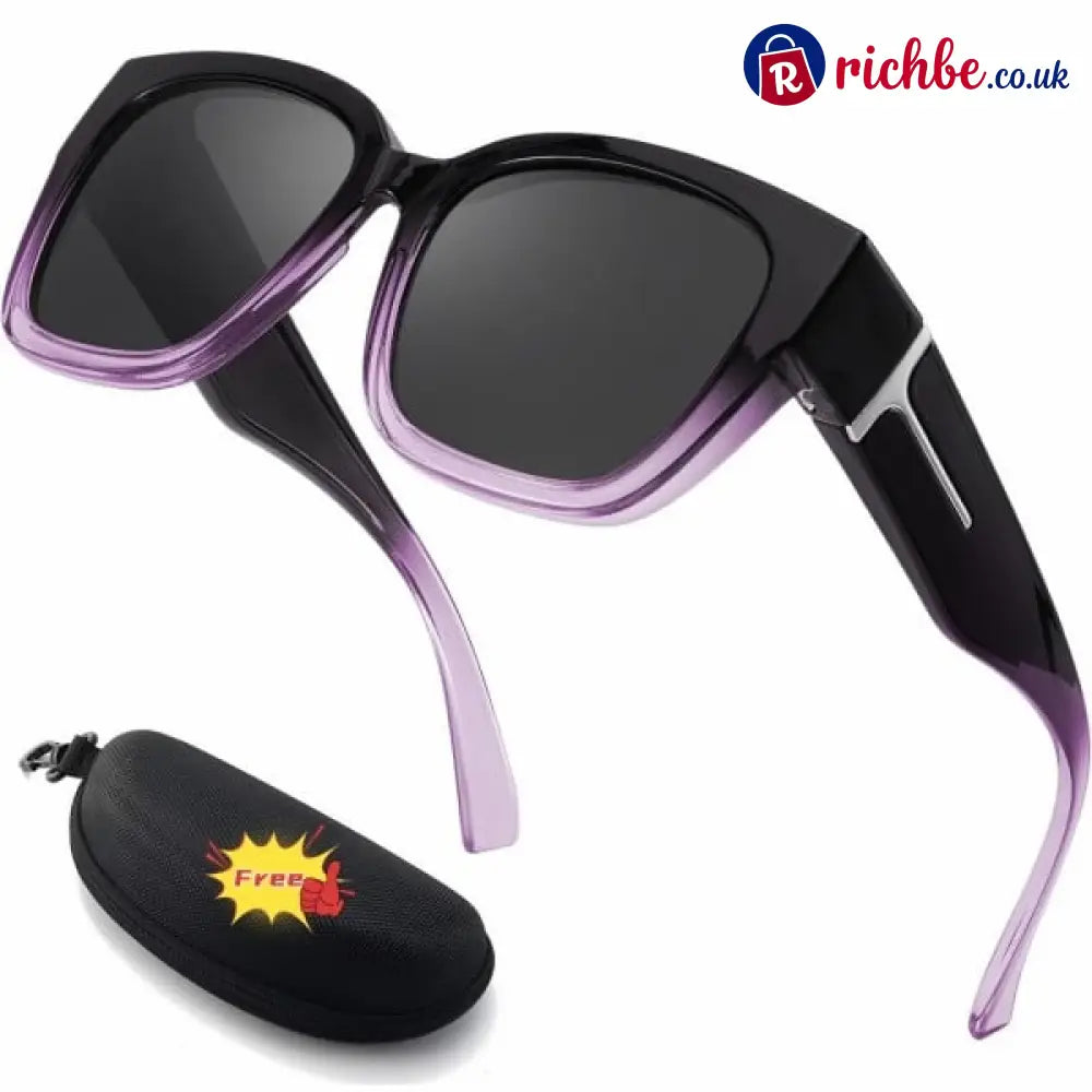 🕶️ Polarized Fit Over Sunglasses for Women – UV400 Protection Floral Frame Wear Over Prescription Glasses