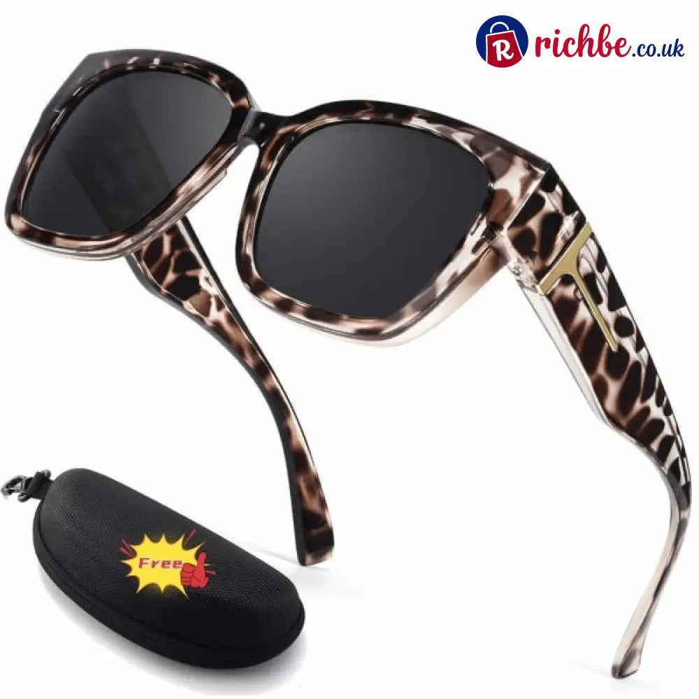 🕶️ Polarized Fit Over Sunglasses for Women – UV400 Protection Floral Frame Wear Over Prescription Glasses - Grey