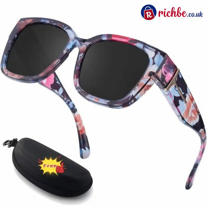 🕶️ Polarized Fit Over Sunglasses for Women – UV400 Protection Floral Frame Wear Over Prescription Glasses - 🔥Floral
