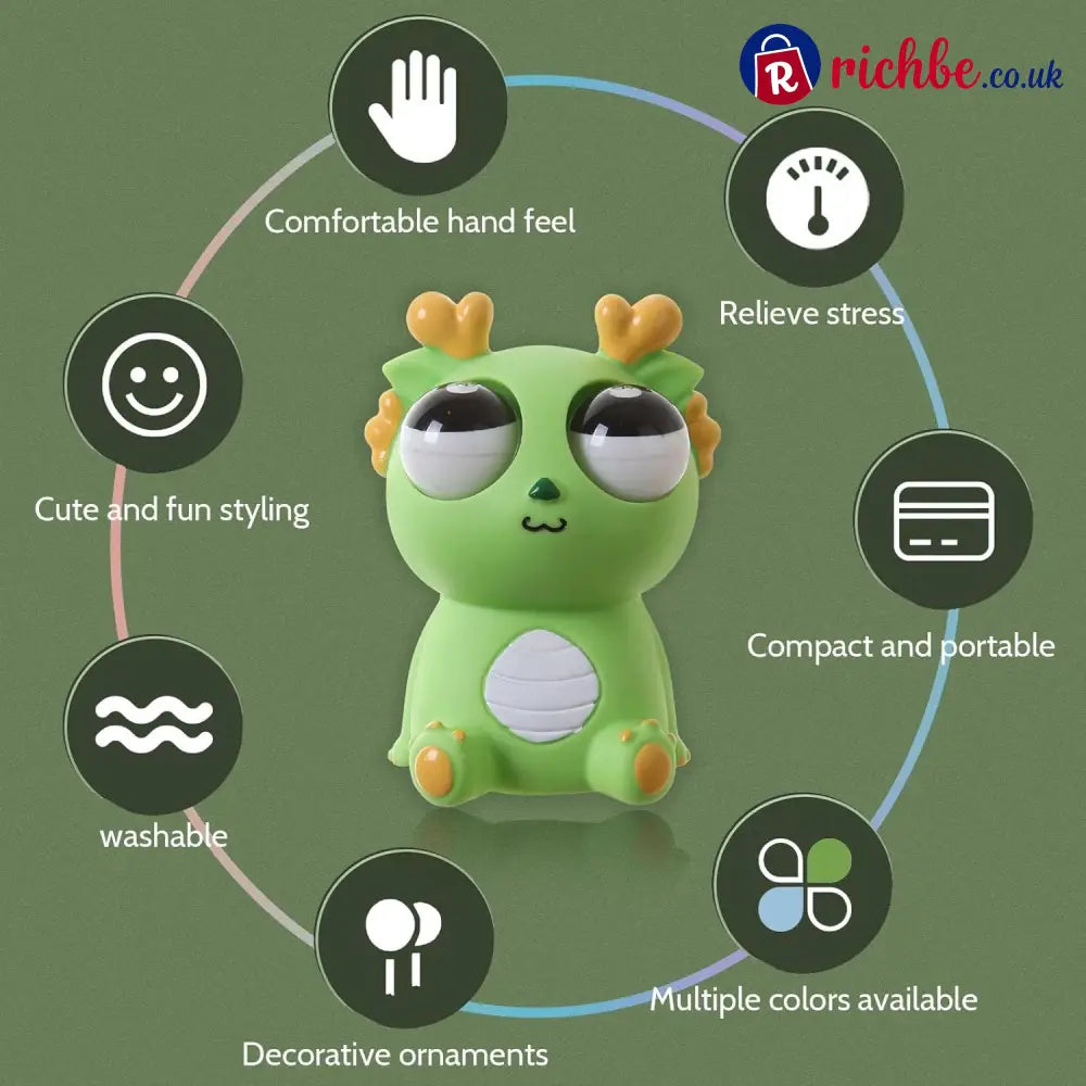 Pop-Out Eye Dragon Squeeze Toy - Stress Relief Sensory Squishy✨Funny Anti-Stress Ball